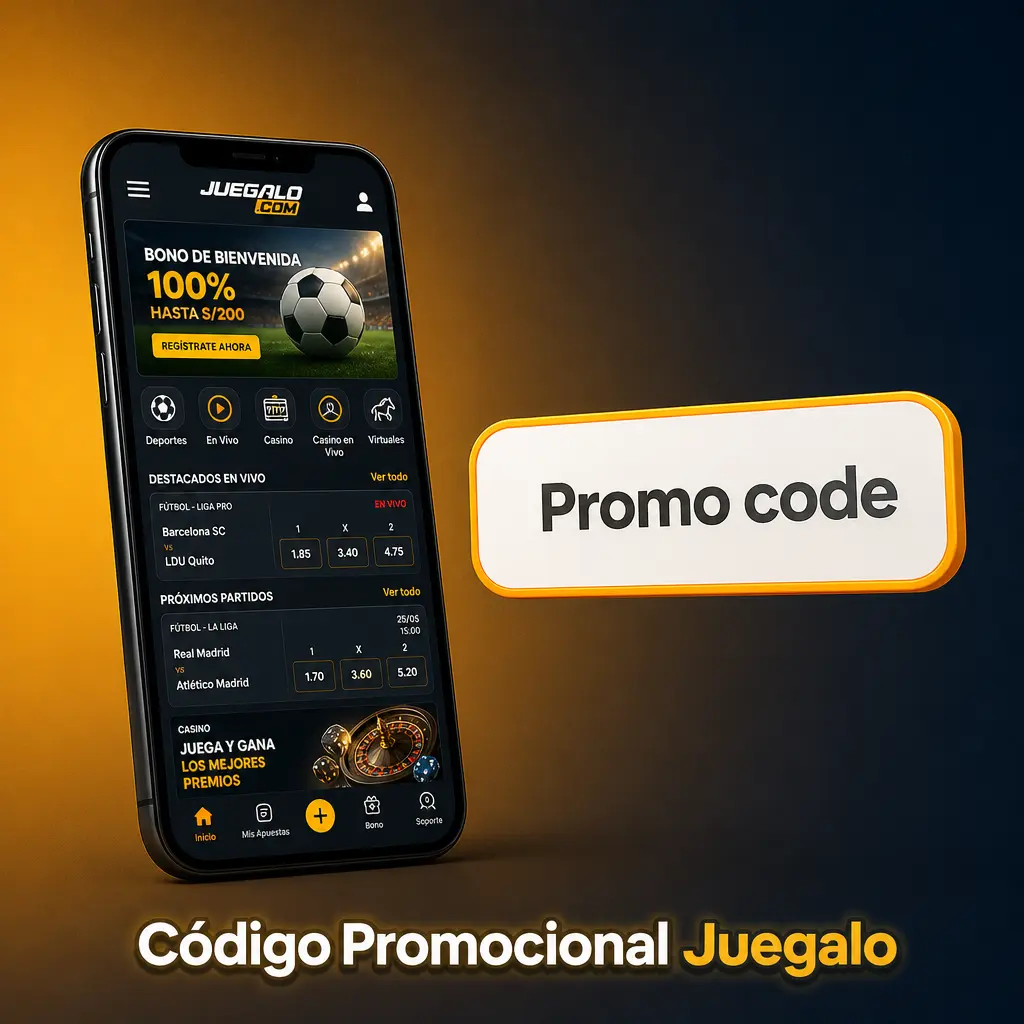 Código promocional Juegalo ingresado en el depósito